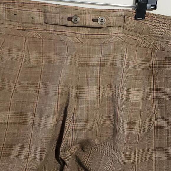 Lane Bryant Academia Pink Brown Plaid‎ wide leg capri Gaucho pants plus Size 26 - Picture 7 of 9
